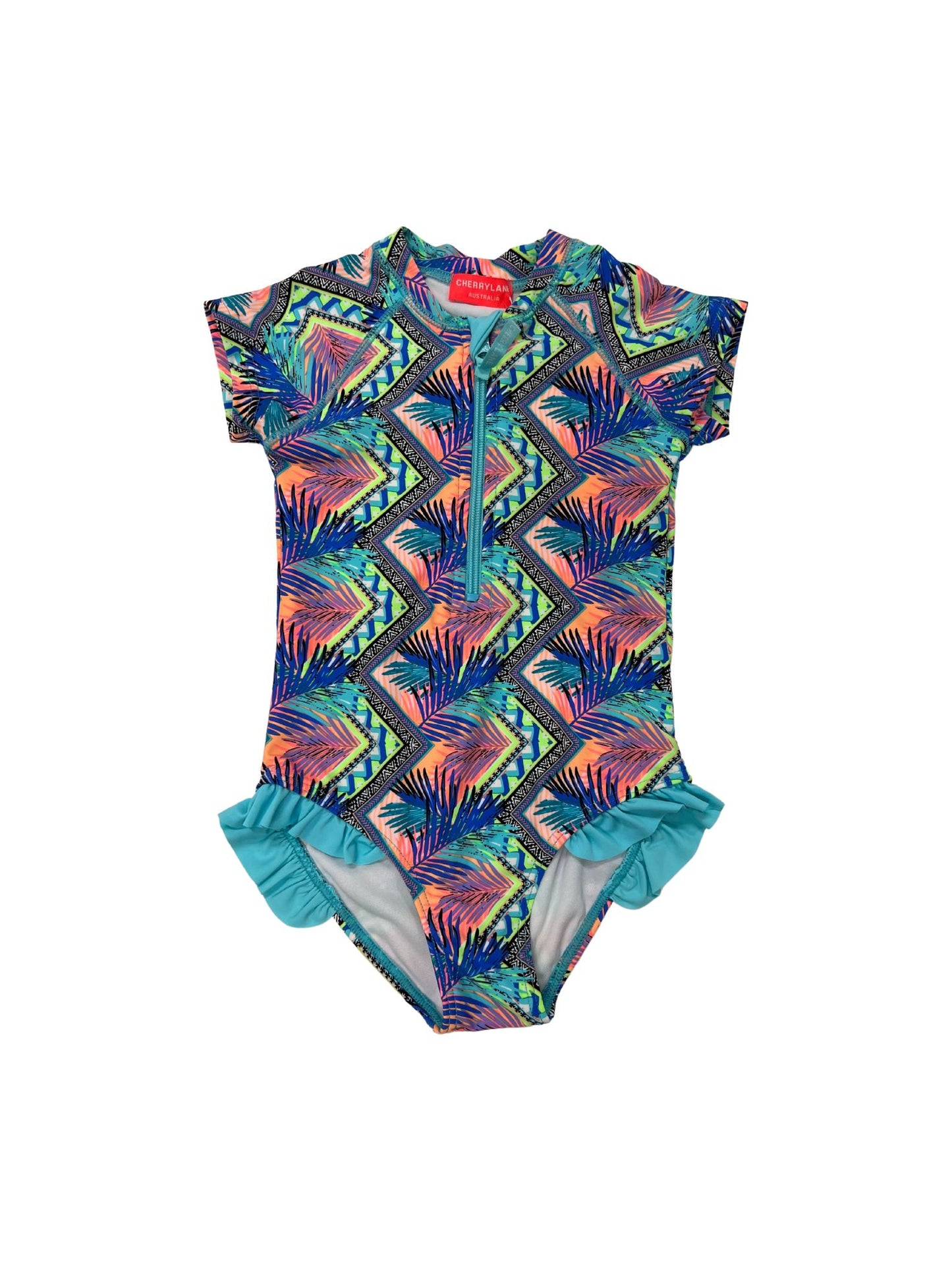 GIRLS ZIP FRONT RASH SUIT