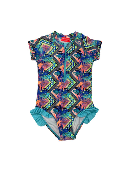 GIRLS ZIP FRONT RASH SUIT