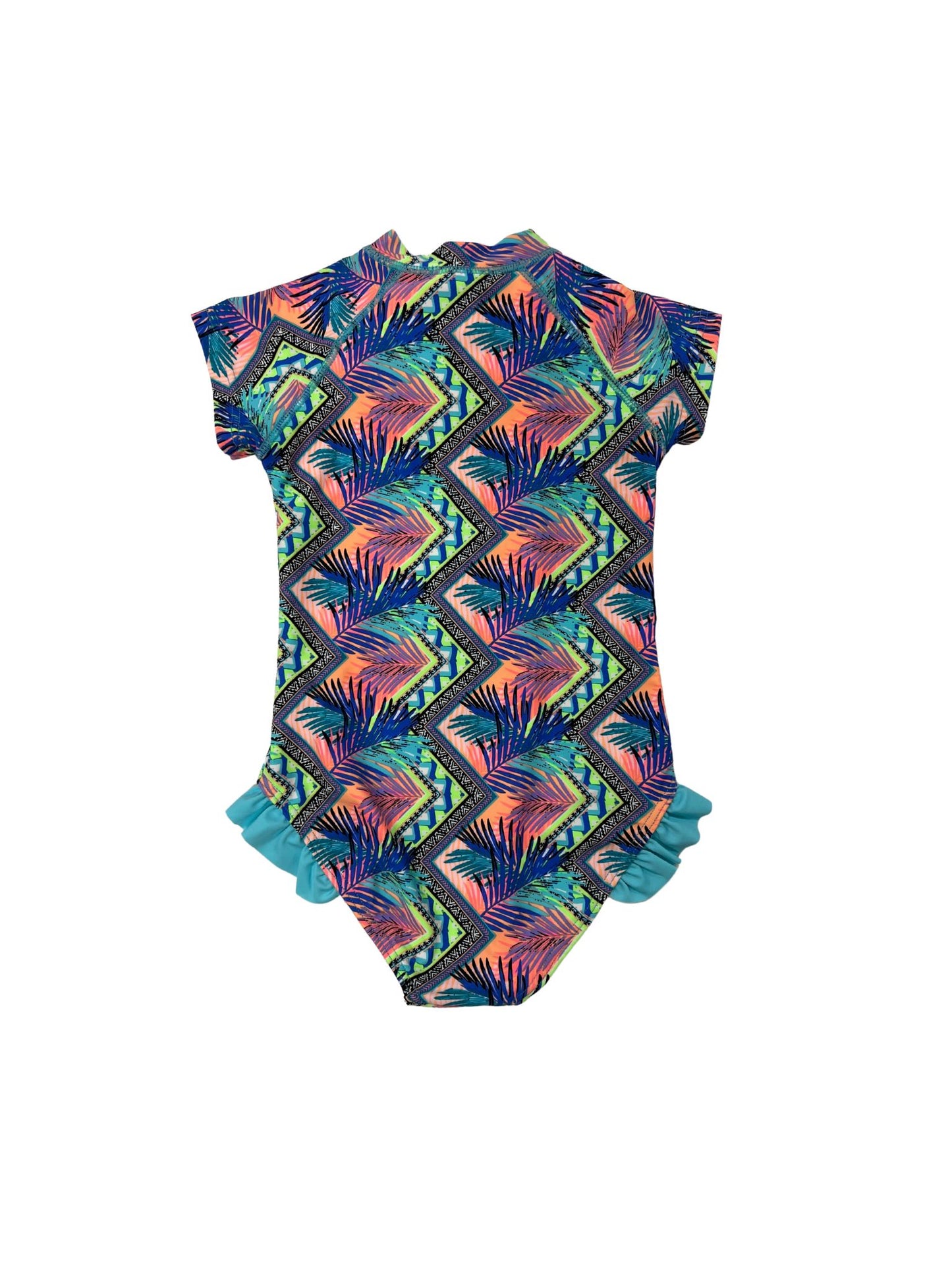 GIRLS ZIP FRONT RASH SUIT