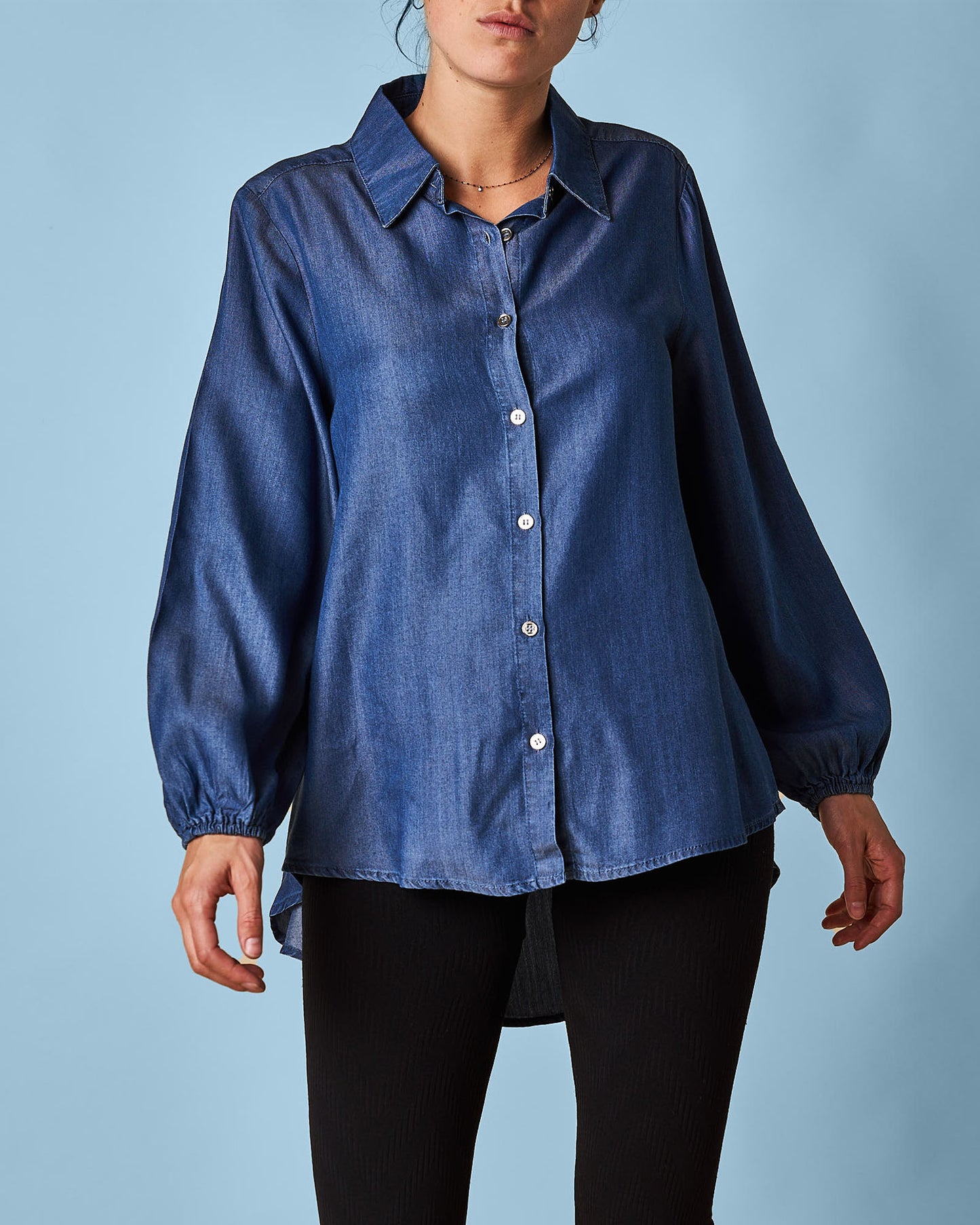 HI-LOW TENCEL SHIRT